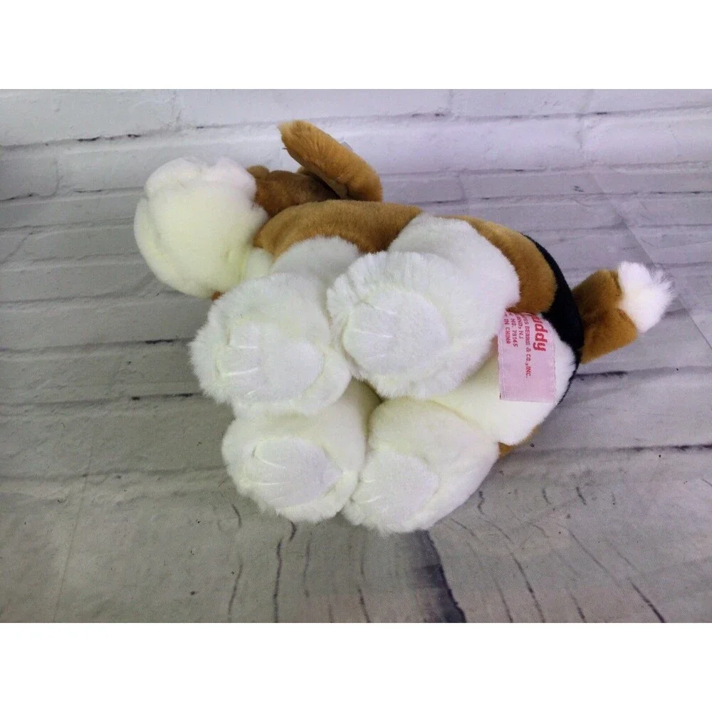 Russ Berrie Christmas Buddy Beagle Puppy Dog Plush Stuffed Animal Toy Tan Black